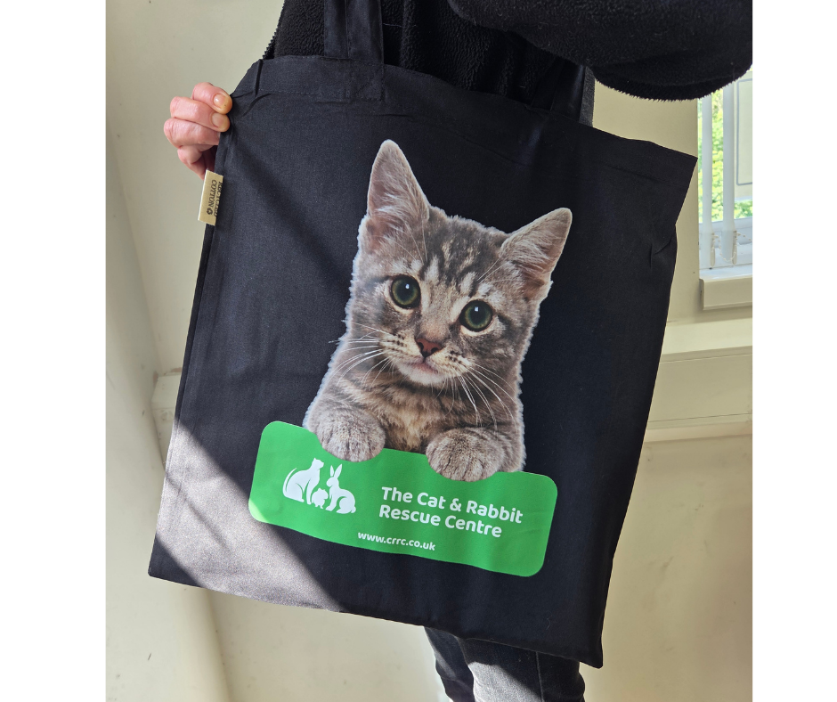 Black Tote Bag - Cat - Image 3