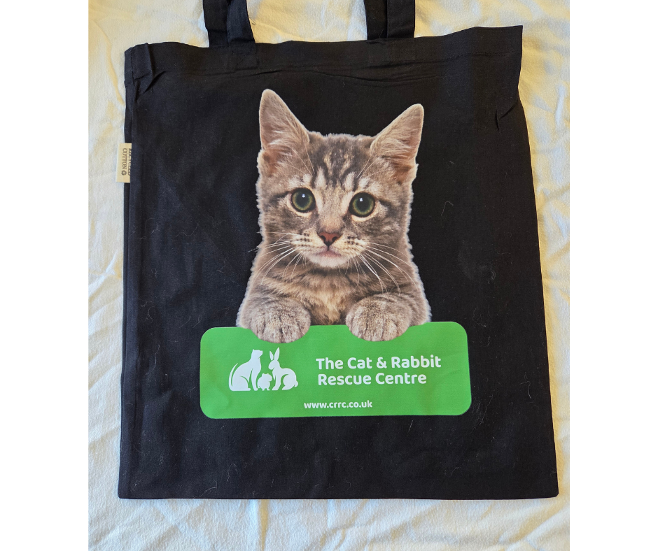 Black Tote Bag - Cat - Image 2